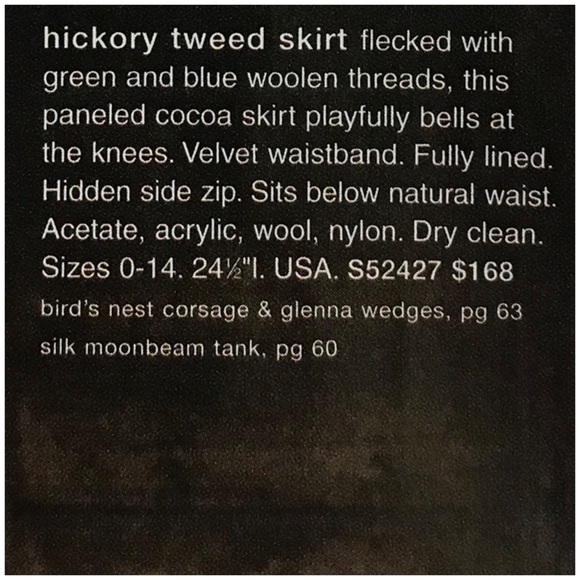 2005 Anthro “Hickory Tweed Skirt” by C.C. Outlaw - Picture 4 of 16